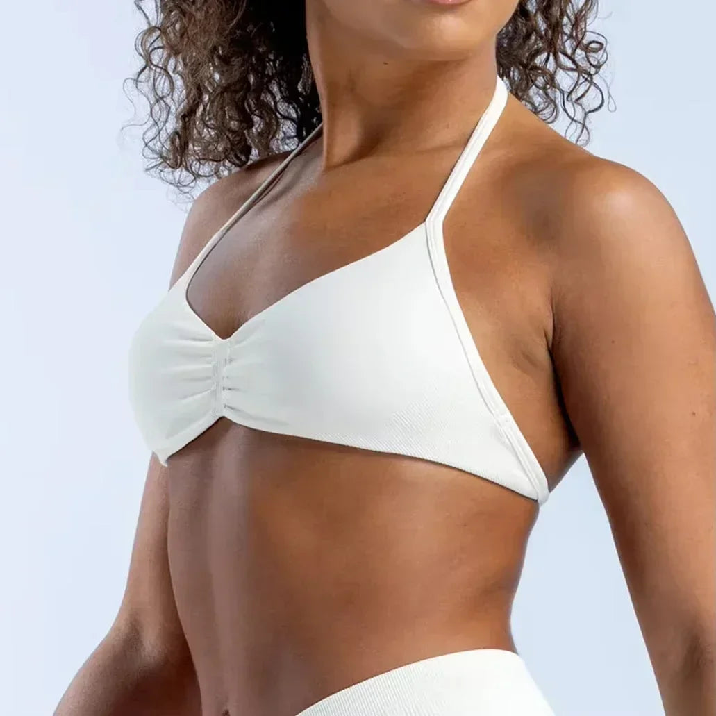 Women High Support Thin Strap Halter Sports Seamless Bras Scrunch Workout Yoga Tank Bra Yoga Sportswear Underwear Bra Clothes