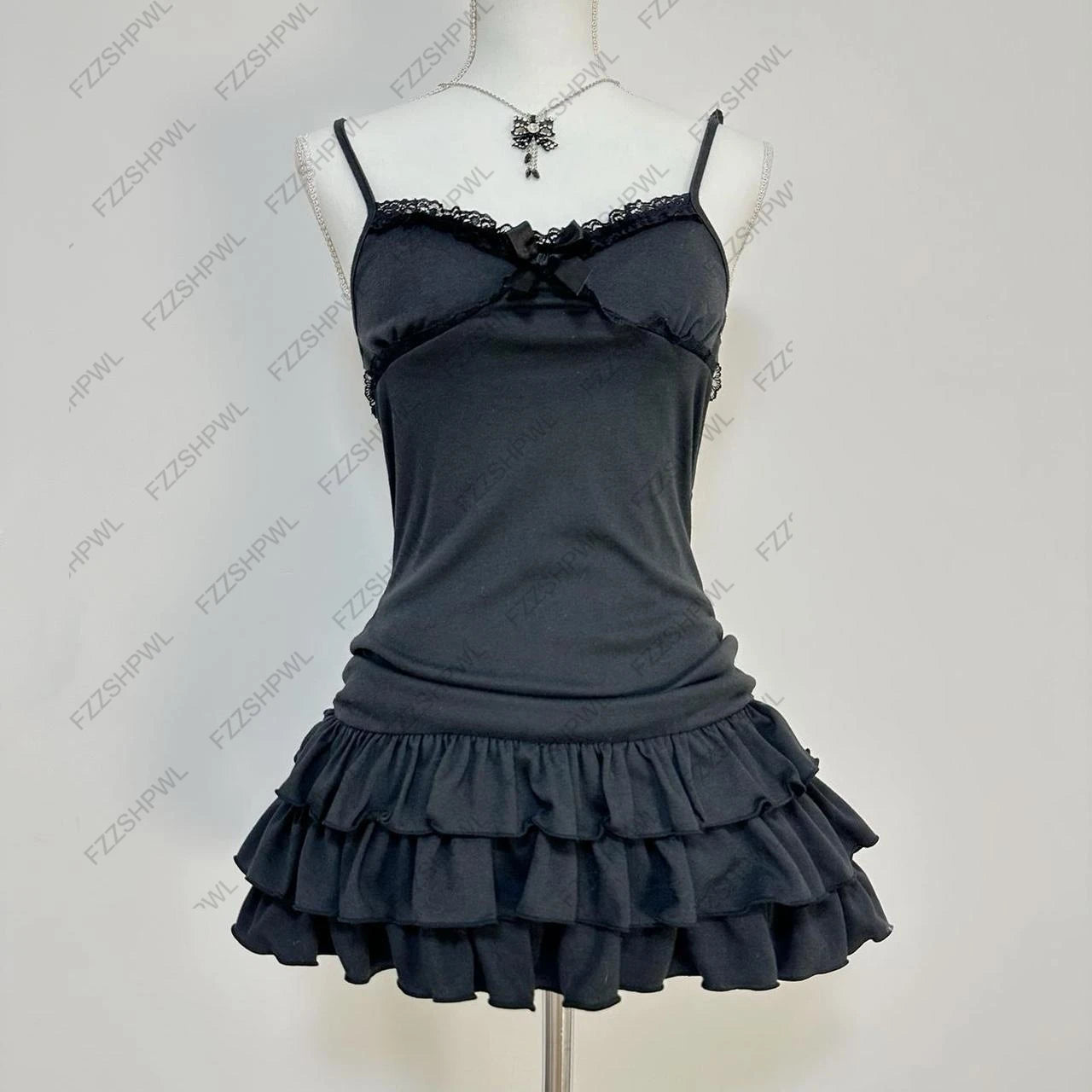 2000s 2000s Summer Punk Gothic Slim Vintage Fashion Dress emo girl  Women Clothing Dress Y2k Style Dot Printed Women Dress Spicy