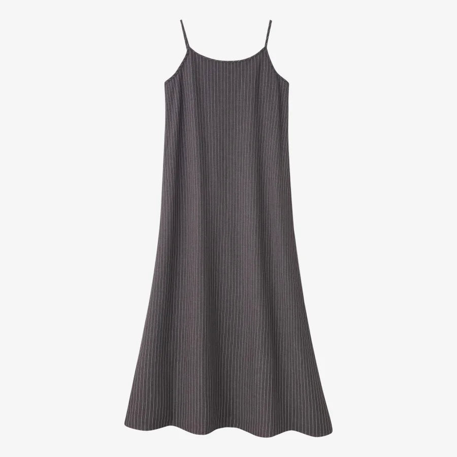 AS AW25 pinstripe collection slip dress + knit mockneck top + embroidery cableknit + stripe pleat skirt