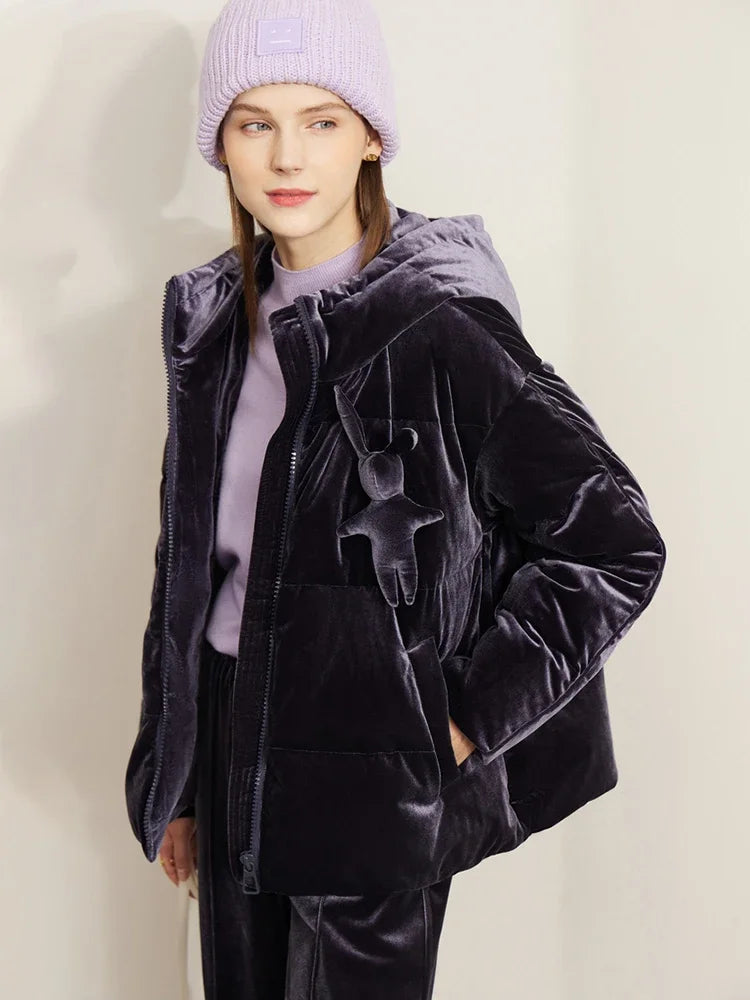 AMII Minimalism Down Jackets Women 2024 Winter Commuter Elegant Solid Thicken Warm Loose Coats Casual Hooded Jackets 72270100