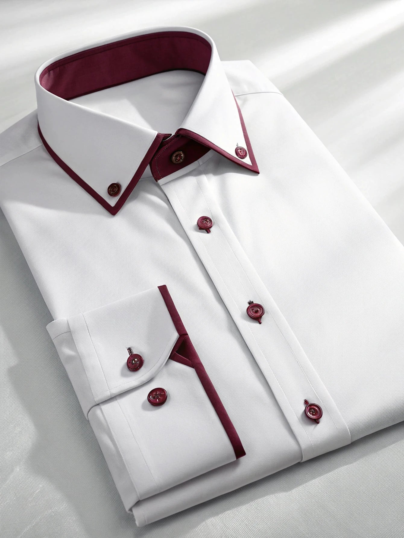 FGKKS New Men Casual White Shirt Fashion Men's Long Sleeve Four Season Elastic Male Business Shirts