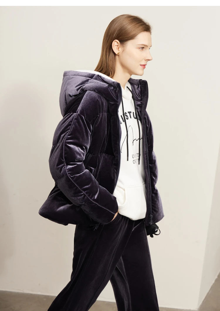 AMII Minimalism Down Jackets Women 2024 Winter Commuter Elegant Solid Thicken Warm Loose Coats Casual Hooded Jackets 72270100