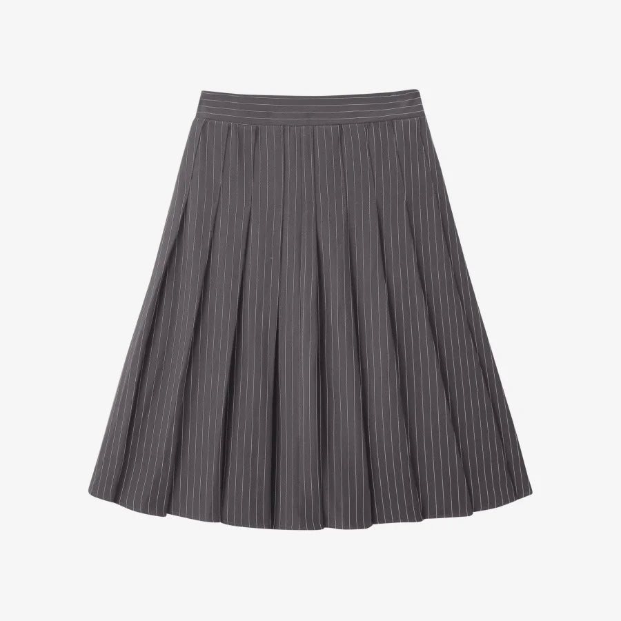 AS AW25 pinstripe collection slip dress + knit mockneck top + embroidery cableknit + stripe pleat skirt