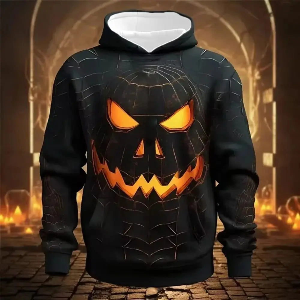 Halloween Pumpkin Hoodies for Men and Women 3D Printed Costumes Men's Pullovers Halloween Gifts Men's Long Sleeve Costumes