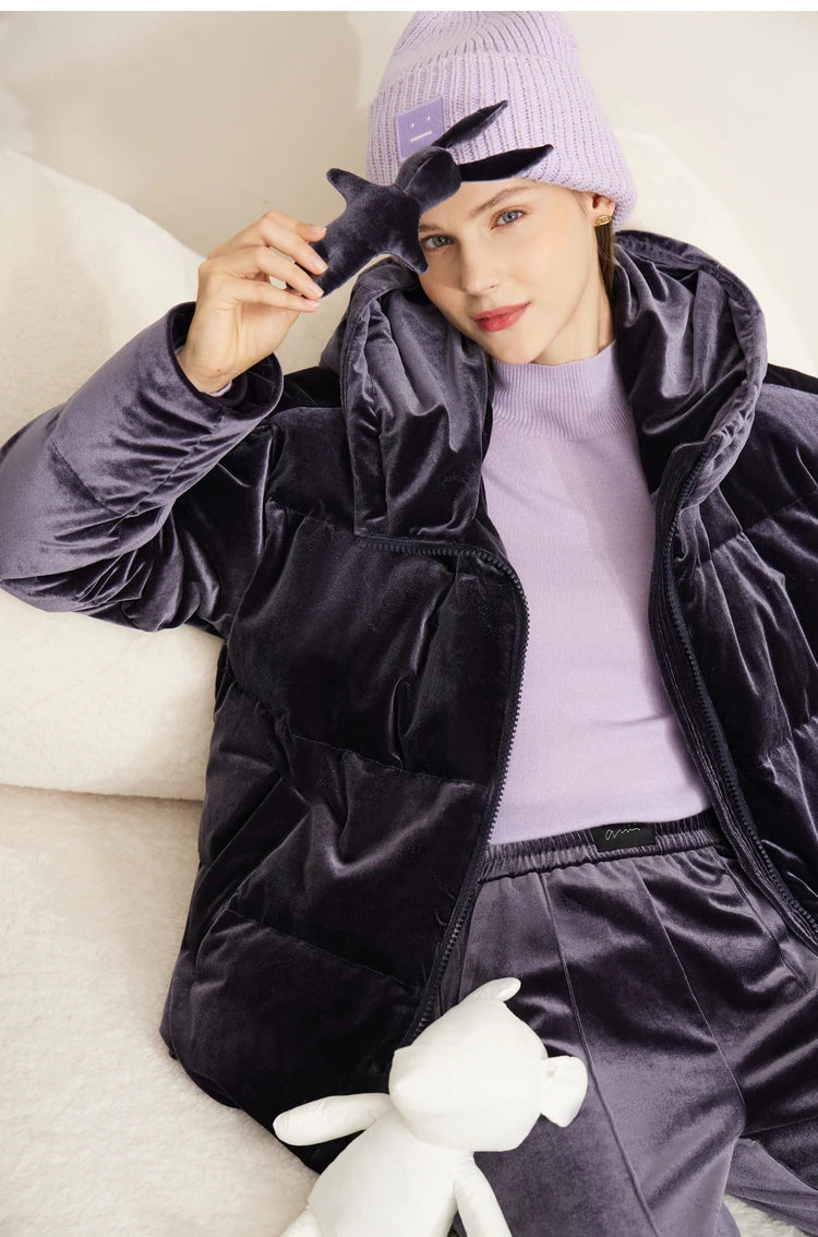 AMII Minimalism Down Jackets Women 2024 Winter Commuter Elegant Solid Thicken Warm Loose Coats Casual Hooded Jackets 72270100